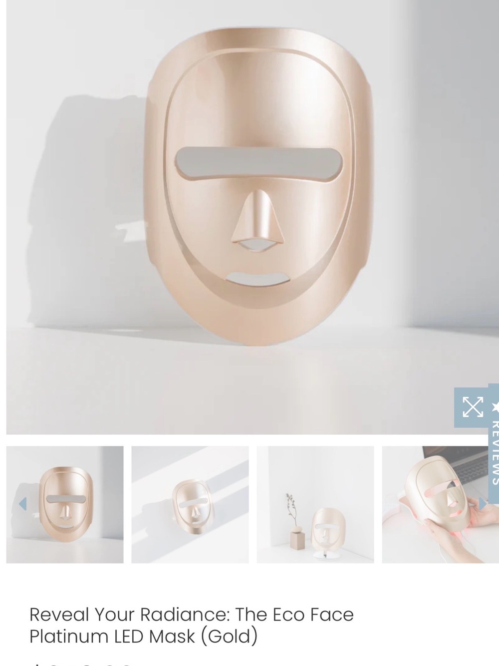 Platinum LED Face Mask in Metallic Gold